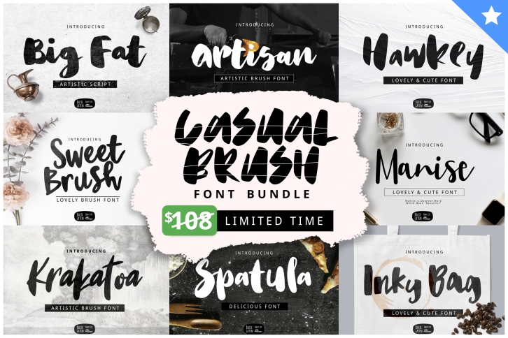 Casual Brush Font Bundles by YandiDesigns Font Download