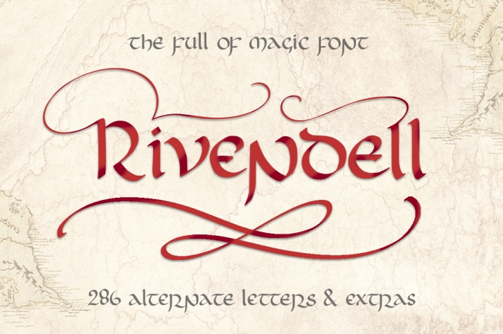 Rivendell. The full of magic font. Font Download