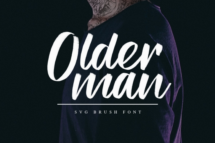 Olderman SVG Brush Font Font Download