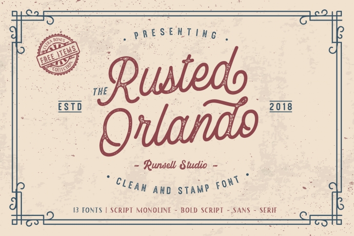 Rusted Orlando + Extras Font Download