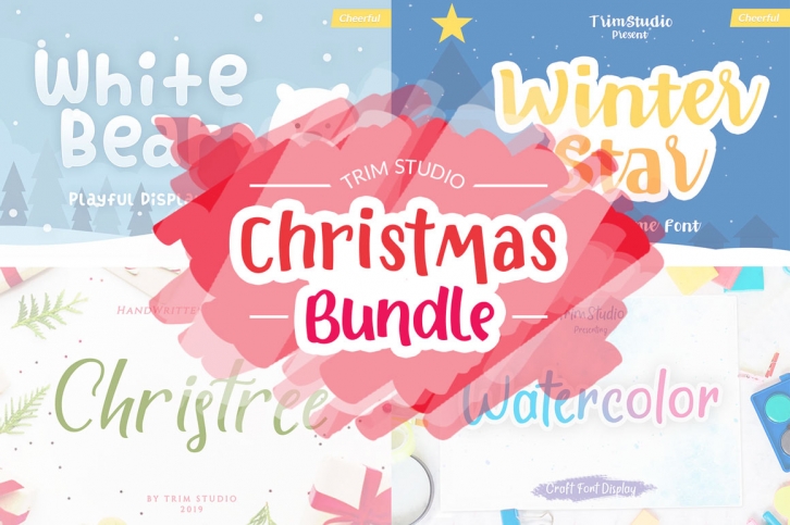 Trim Studio Christmas Bundle Fonts Collection Font Download