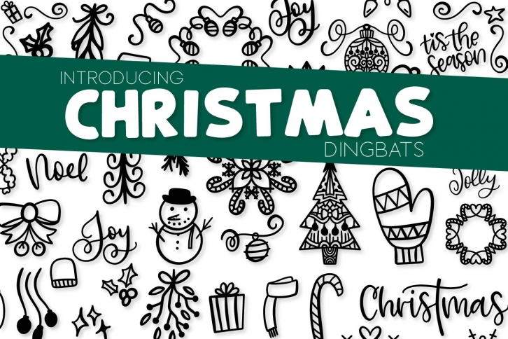 Christmas Dingbats - A Christmas Doodle Font! Font Download