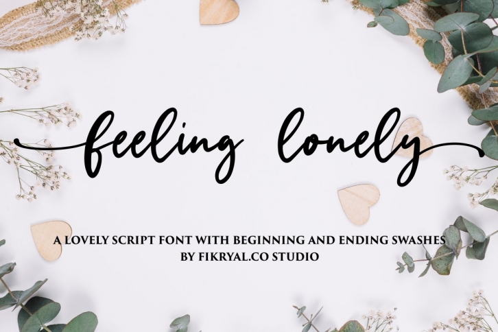 feeling lonely - A lovely font with beginning and ending Font Download