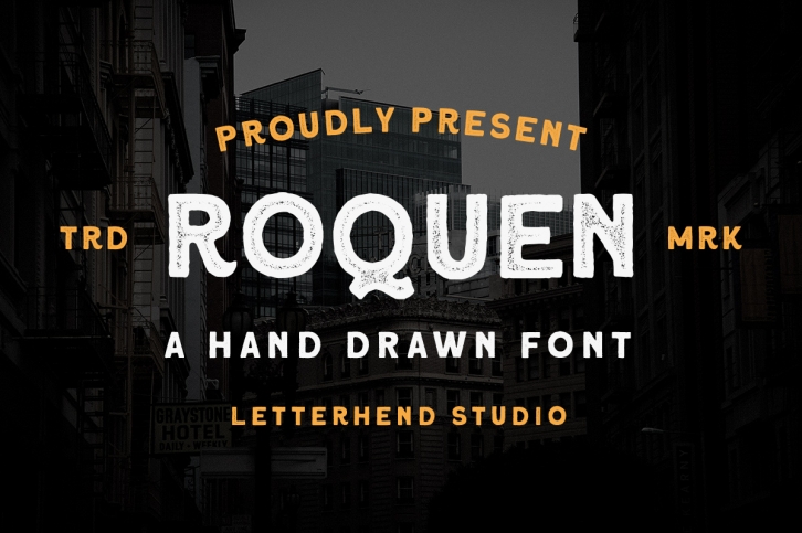 Roquen - A Hand Drawn Typeface Font Download