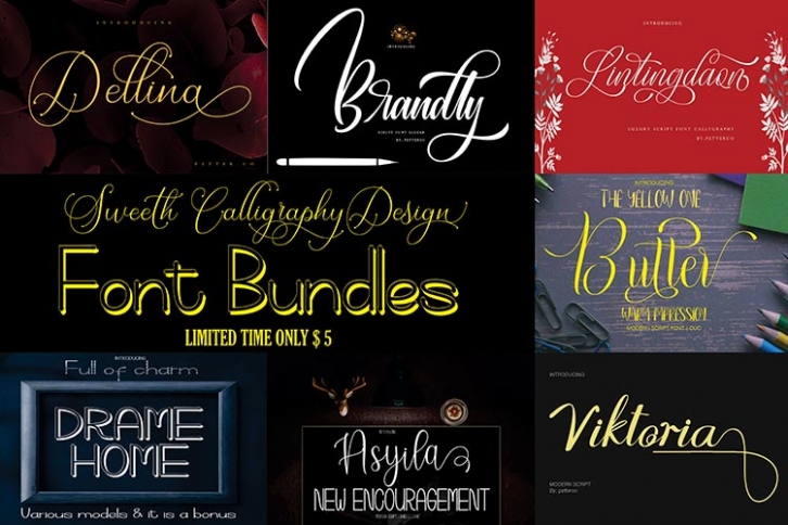 Sweeth Calligraphy Design - Font Bundles Font Download