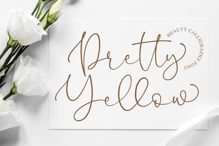 Pretty Yellow Beauty Calligraphy Font Font Download