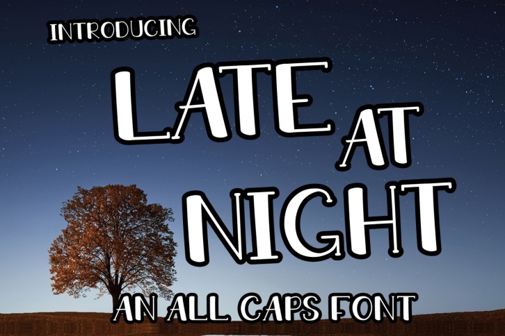 LATE AT NIGHT | An All Caps Font With Numbers Font Download