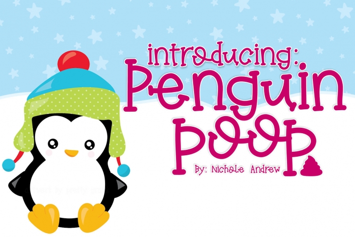 Penguin Poop, A fun Handwritten font Font Download