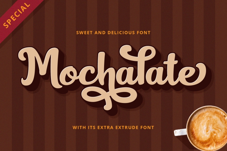 Mochalate script with its extrude font Font Download