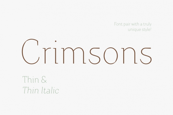 Crimsons u2014 Thin & Thin Italic Font Download