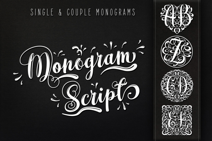 Monogram Script | Full Alphabet Single & Couple Monograms Font Download