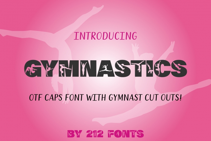 212 Gymnastics Caps Display Font Gymnast Alphabet OTF Font Download