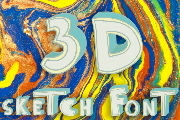 3D style sketch font Font Download