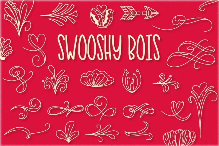 Swooshy Bois - Doodle Font Font Download