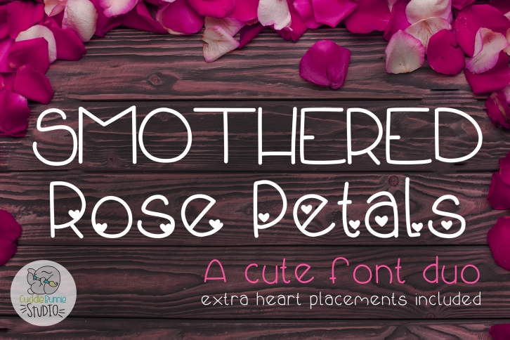 Smothered Rose Petals | A Cute Valentine Font Duo Font Download