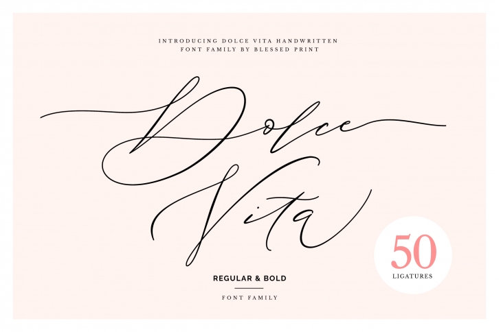 DolceVita - luxury font family with 50 ligatures Font Download