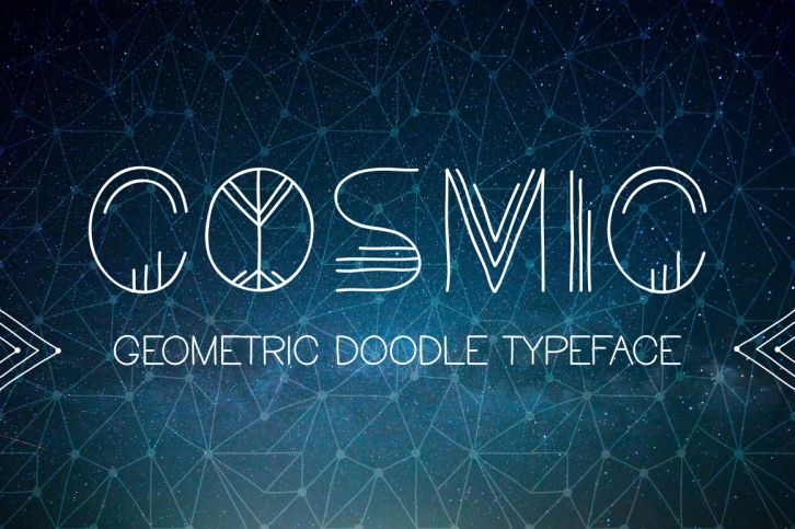 Cosmic. Doodle geometric font Font Download