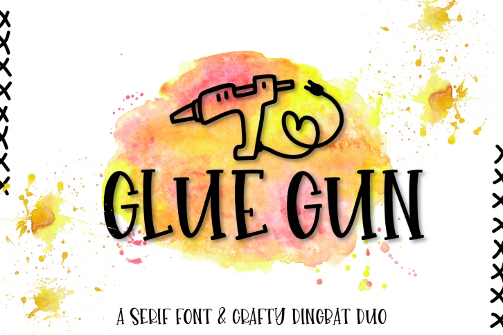 Glue Gun - A Serif Font & Crafty Dingbat Duo Font Download