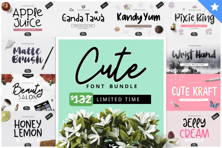 Cute Font Bundle by YandiDesigns Font Download