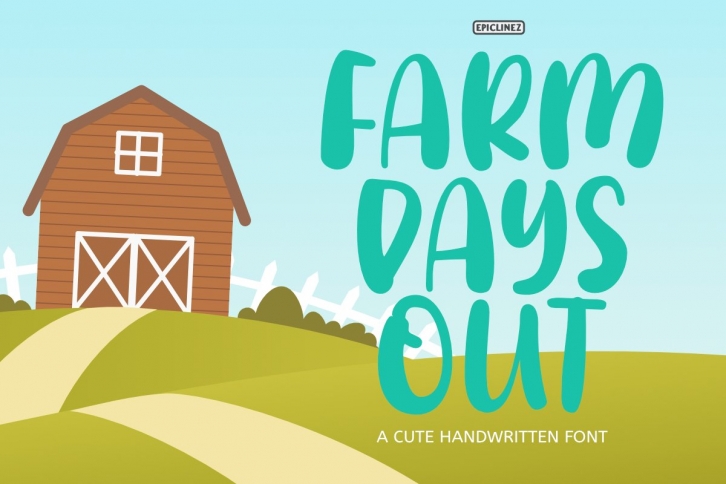 Farm Days Out - A Cute Handwritten Font. Font Download