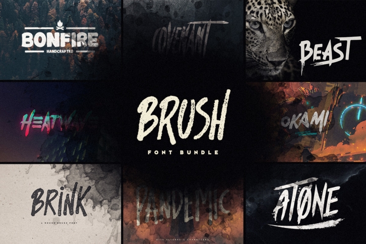 Brush Font Bundle Font Download