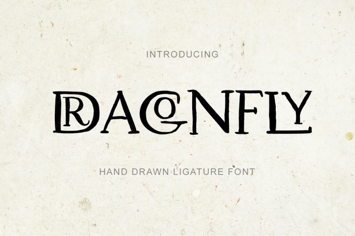 Dragonfly. Uppercase Ligature Font. Font Download