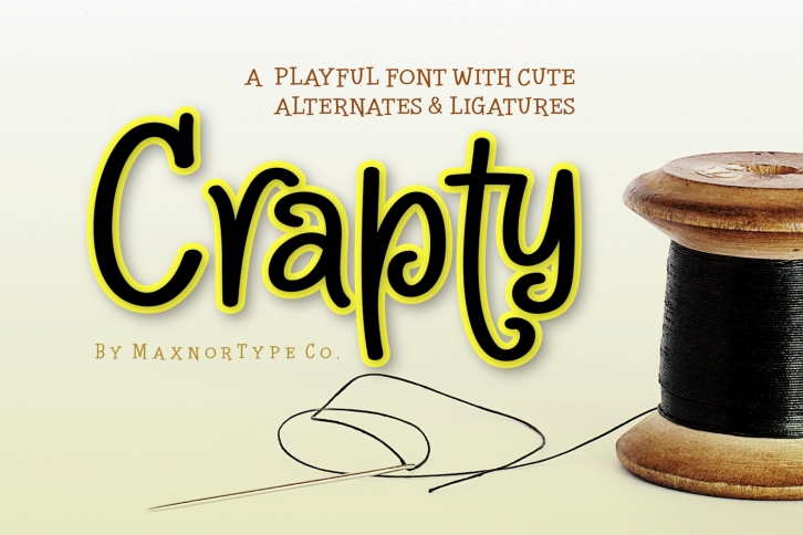 Crapty - a Playful Font with Cute Alternates & Ligatures Font Download