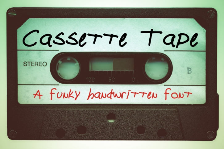 Cassette Tape a Funky Handwritten Font Font Download