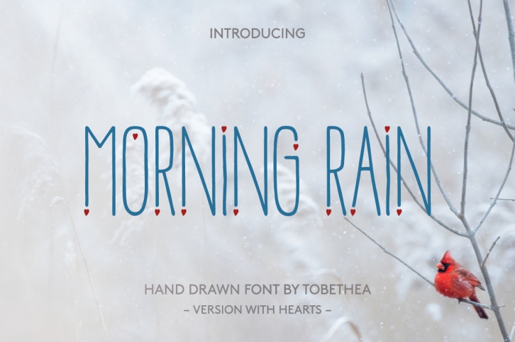 Morning Rain Font with Hearts Font Download