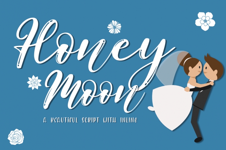 Honeymoon Beautiful Handwritten Font with Inline Effect Font Download