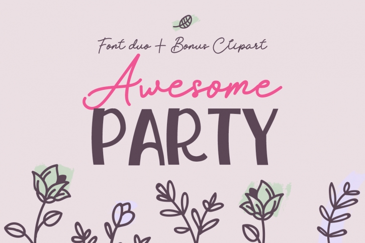 Awesome Party Font Duo with Doodles Font Download