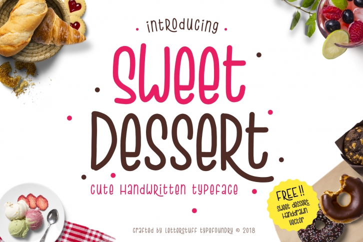 Sweet Dessert Cute Typeface Font Download