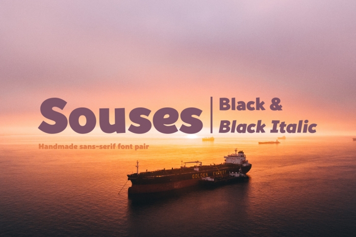 Souses u2014 Black & Black Italic Font Download
