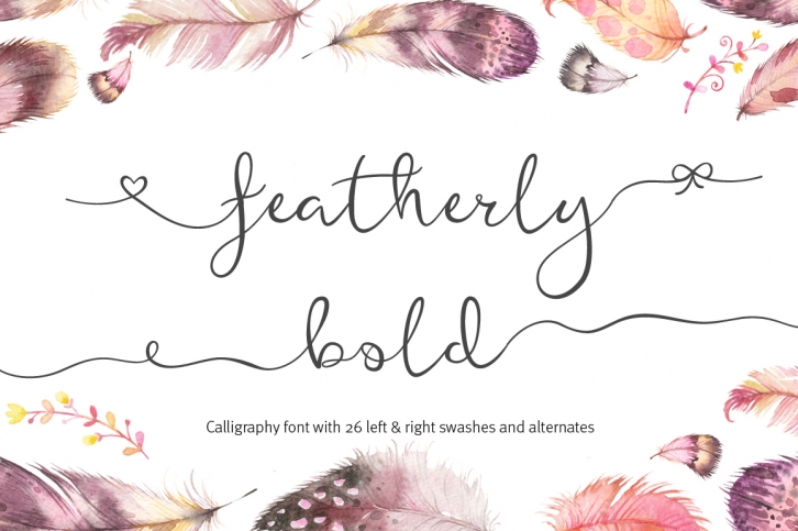 Featherly Bold Font - wedding font Font Download