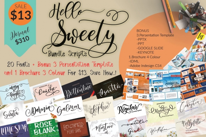 Hello Sweety Bundle Font Download