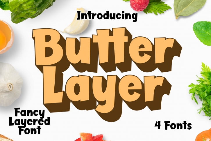 Butter Layer - 4 Fonts Font Download