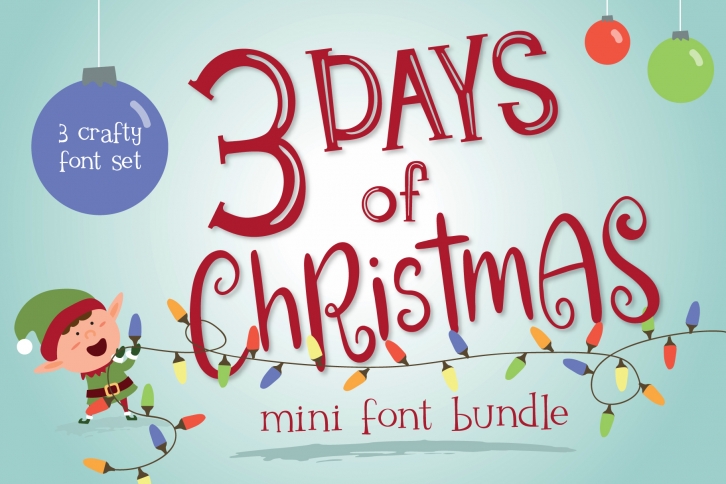 Mini Font Bundle - 3 Days of Christmas Font Download