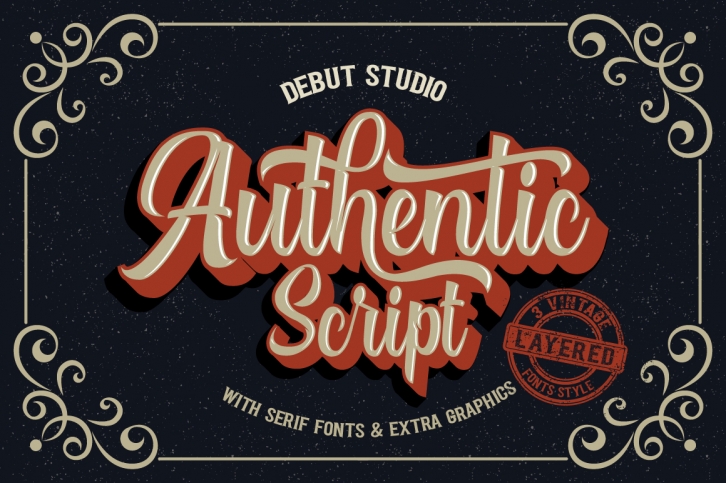 Authentic Script  Layered Fonts Font Download