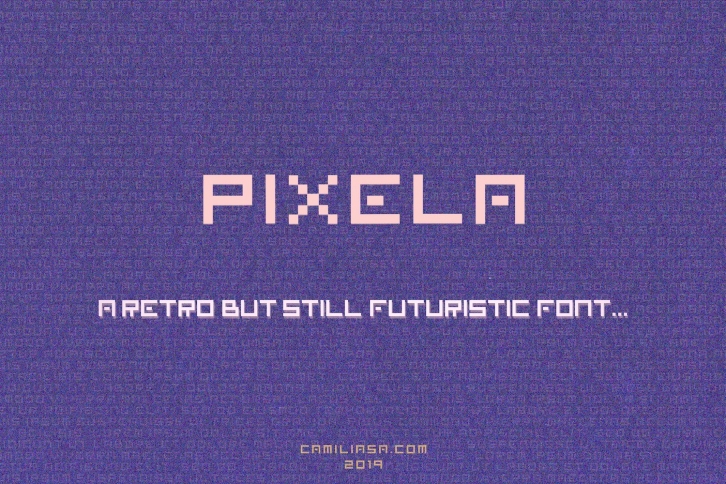 Pixela - A retro but still futuristic display font ! Font Download