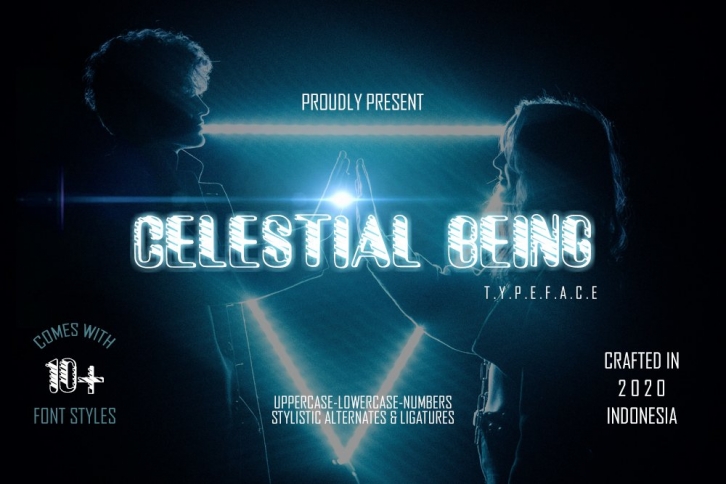 Celestial Being - 13 Font styles and 150 Swashes Font Download
