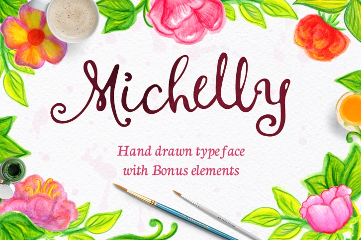 Michelly typeface with elements! Font Download