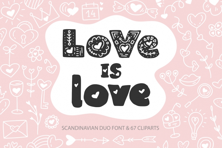 Love is Love. Font Duo & Extras. Font Download