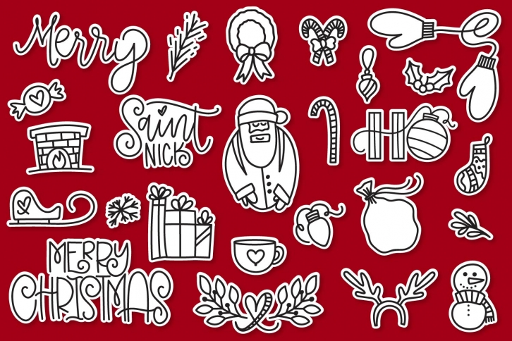 Christmas Dingbats - A font filled with Christmas symbols Font Download