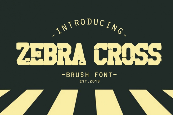 zebra cross brush font Font Download