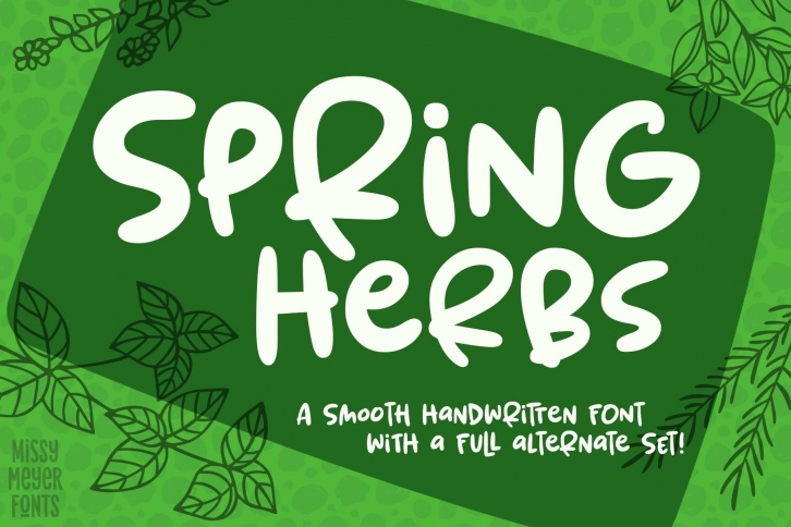 Spring Herbs - a bouncy, blobby, whimsical font! Font Download