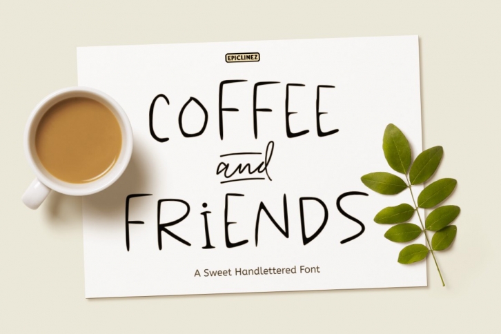 Coffee & Friends - A Sweet Hand-lettered Font Font Download