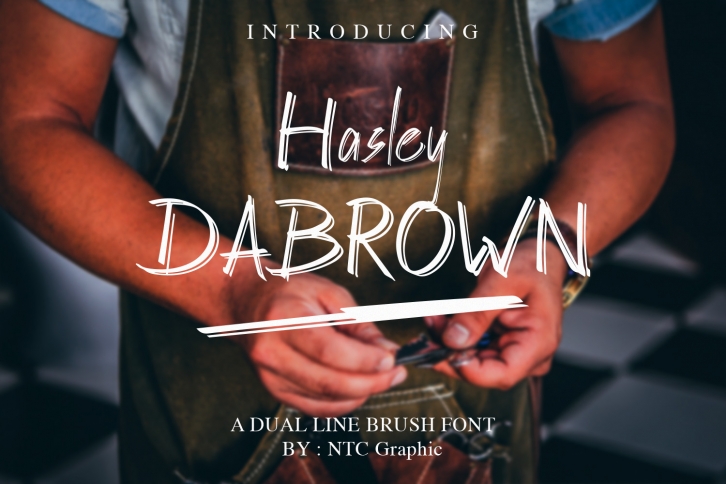 Hasley Dabrown Dual line Handbrush Font Font Download