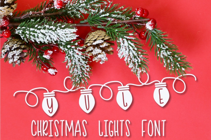 YULE - Christmas Lights Font Font Download
