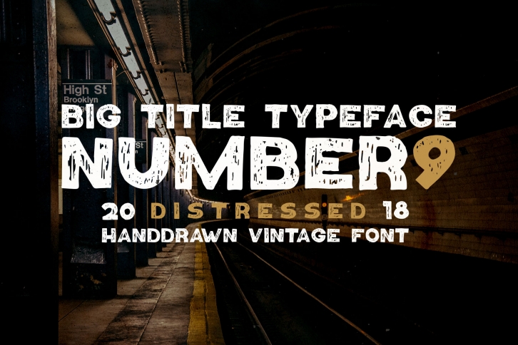 Number9 - Handdrawn Vintage Font Font Download