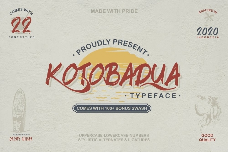 Kotoba Dua - 22 Font styles and 150 Swashes Font Download